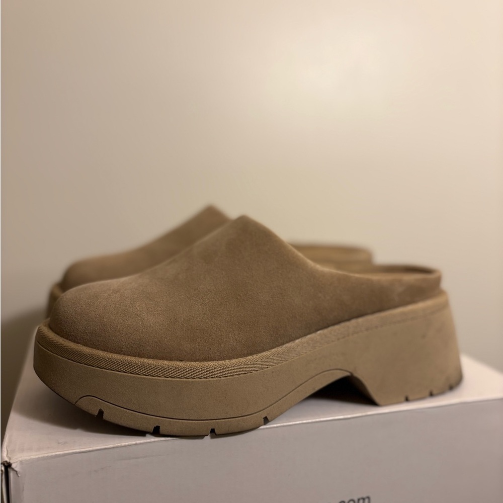 Aldo Beige Platform Mules